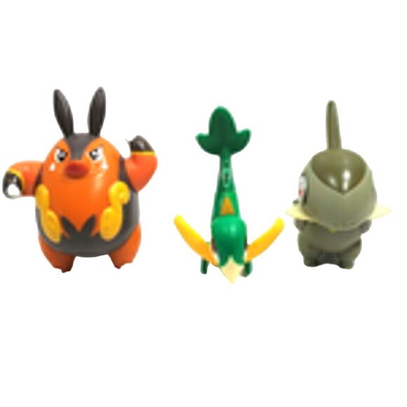 3 McDonalds Pokemon Toys Servine Pignite and Axew 2012 Lot Mini Figures - Picture 1 of 8